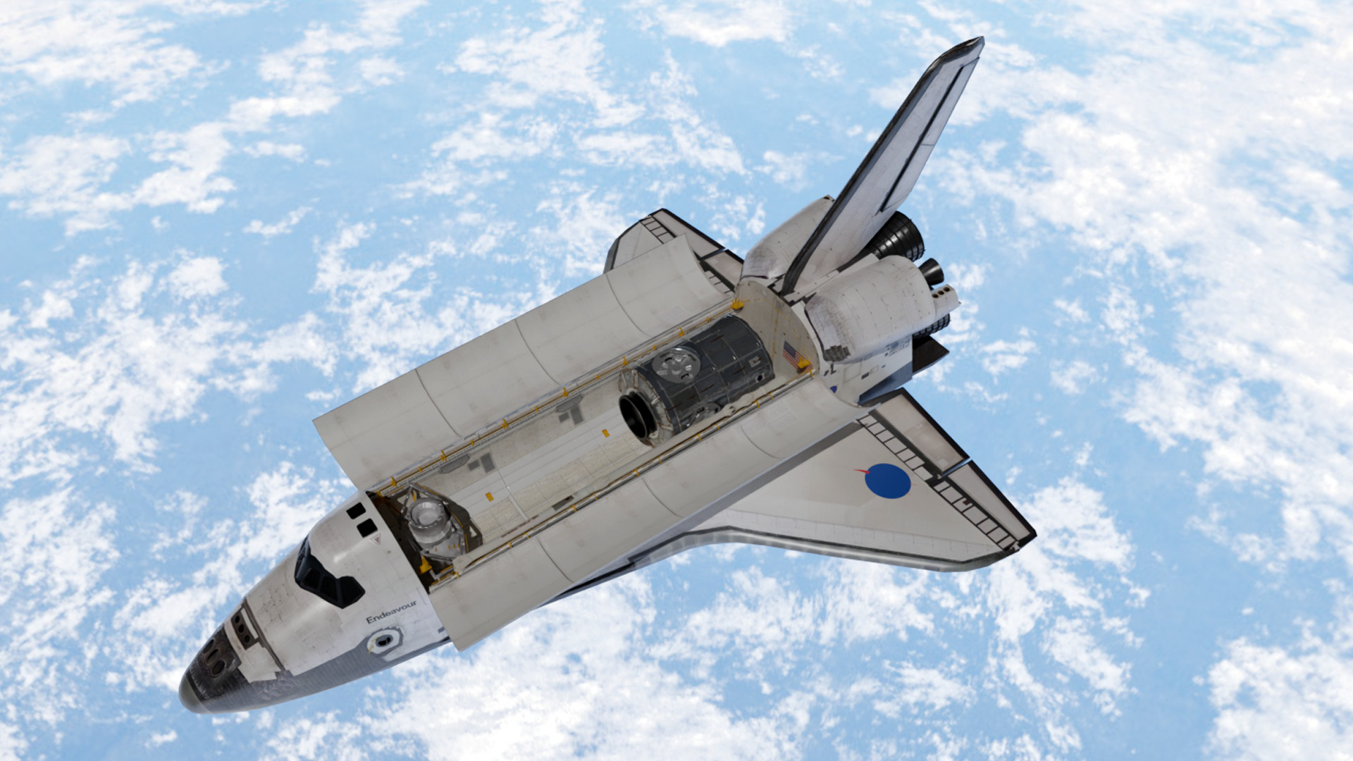 Space Shuttle Endeavour Low-poly 3D model_4