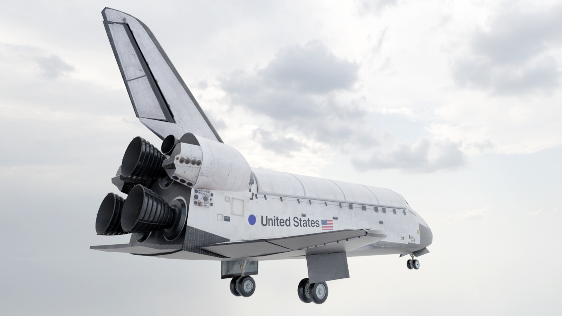 Space Shuttle Endeavour Low-poly 3D model_2