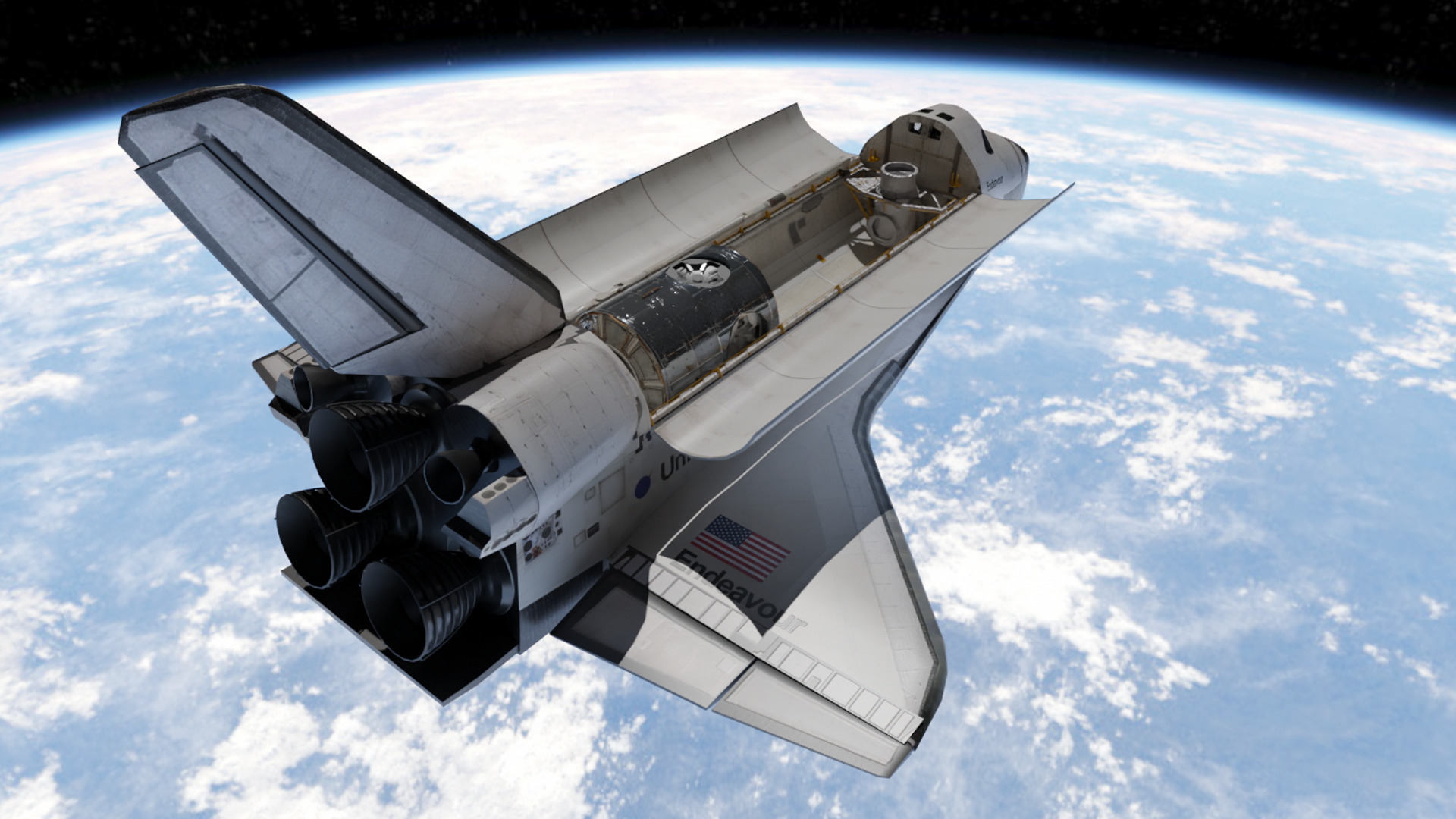 Space Shuttle Endeavour Low-poly 3D model_5