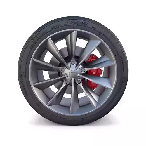 Tesla Model X Wheel and Brake 3D model