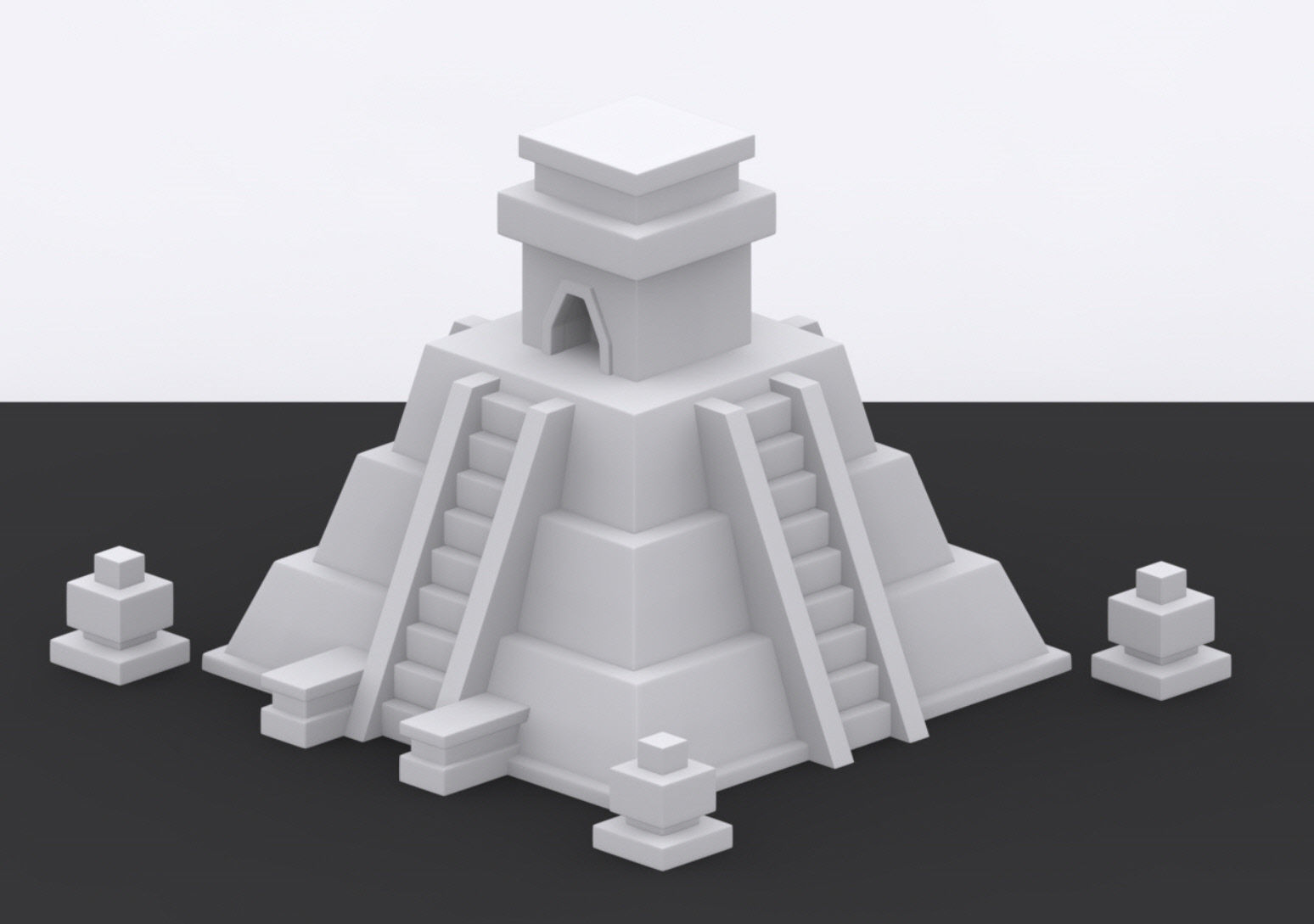 Mayan Temple 3D print model 3D print model_2