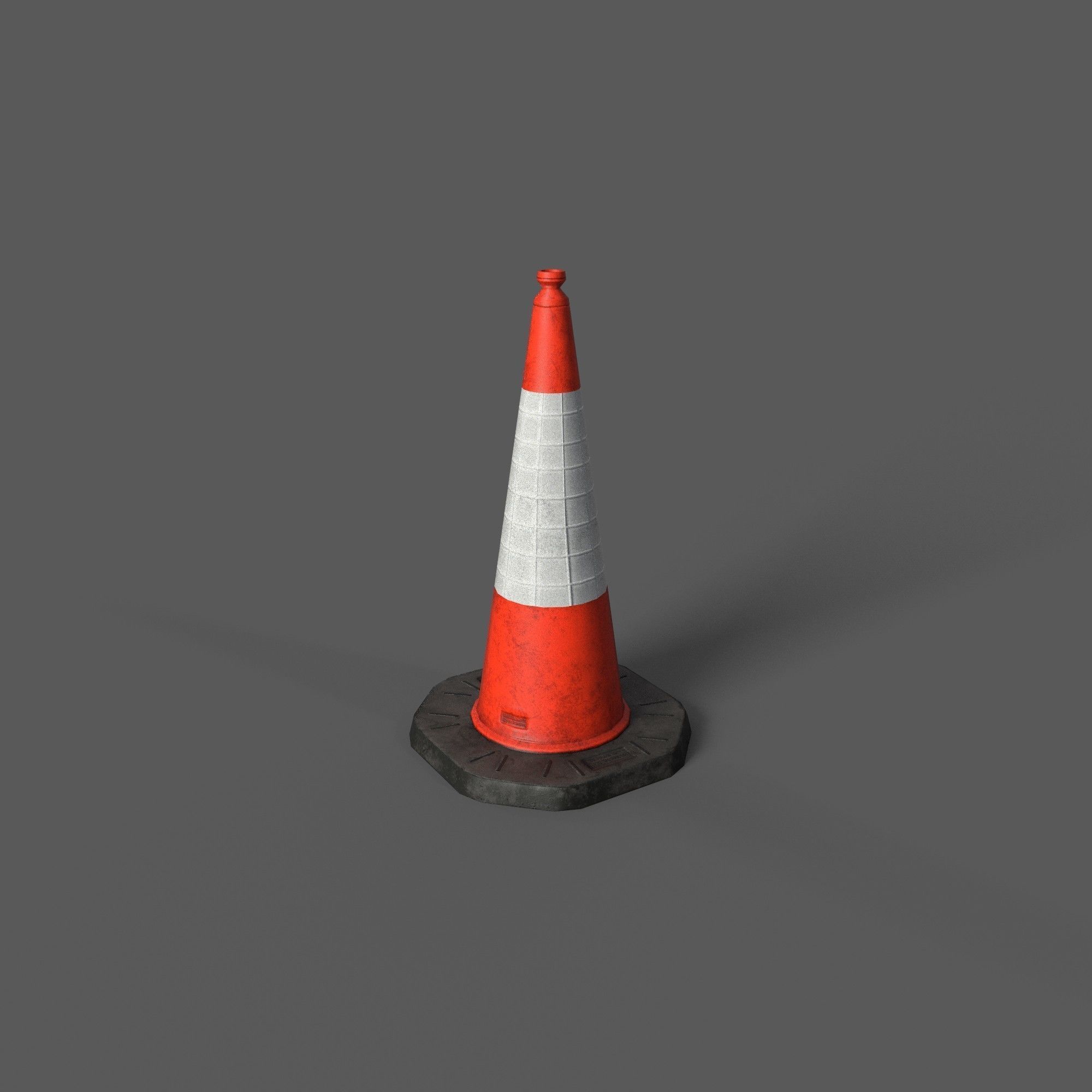 London Street Traffic Cone Low-poly 3D model_1