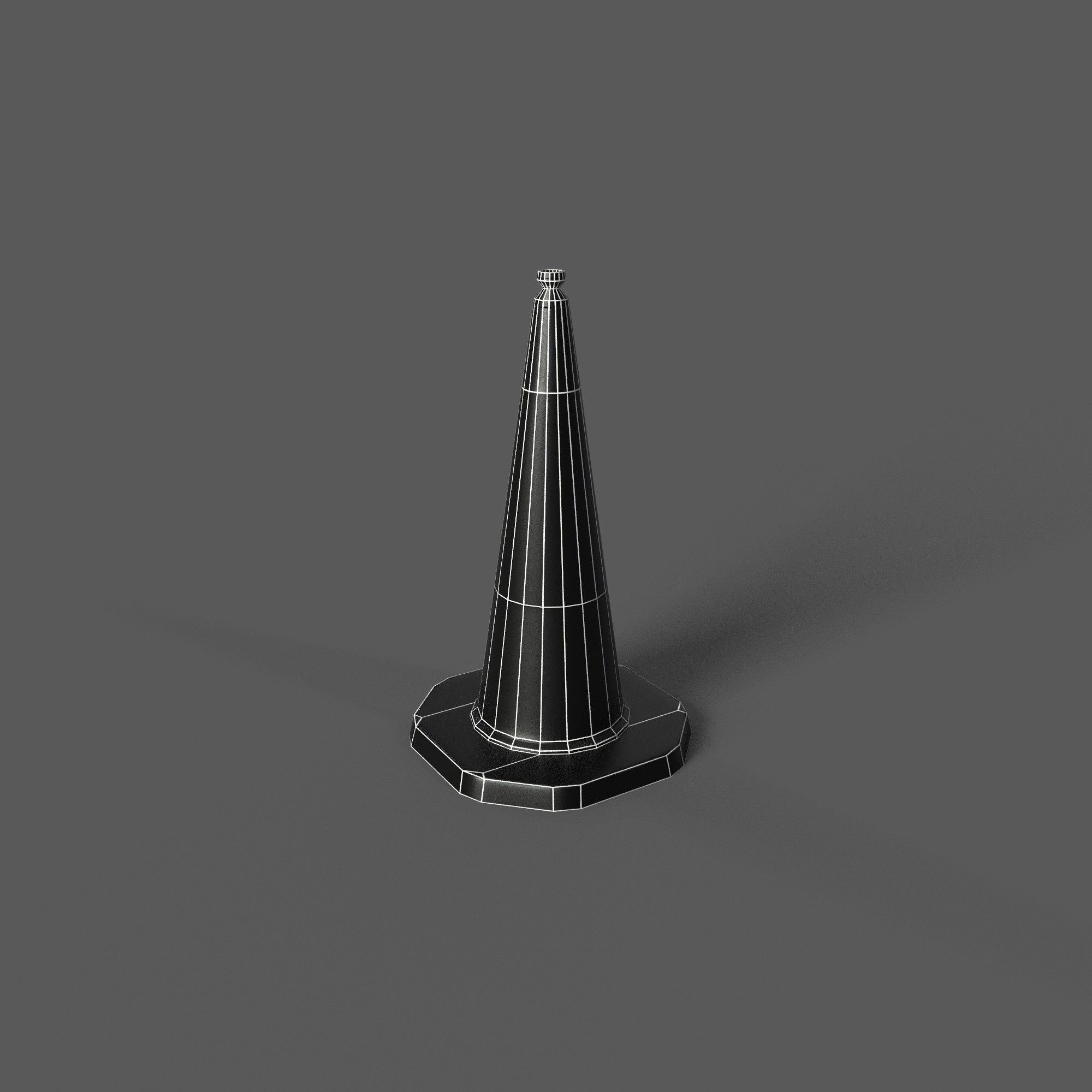London Street Traffic Cone Low-poly 3D model_2