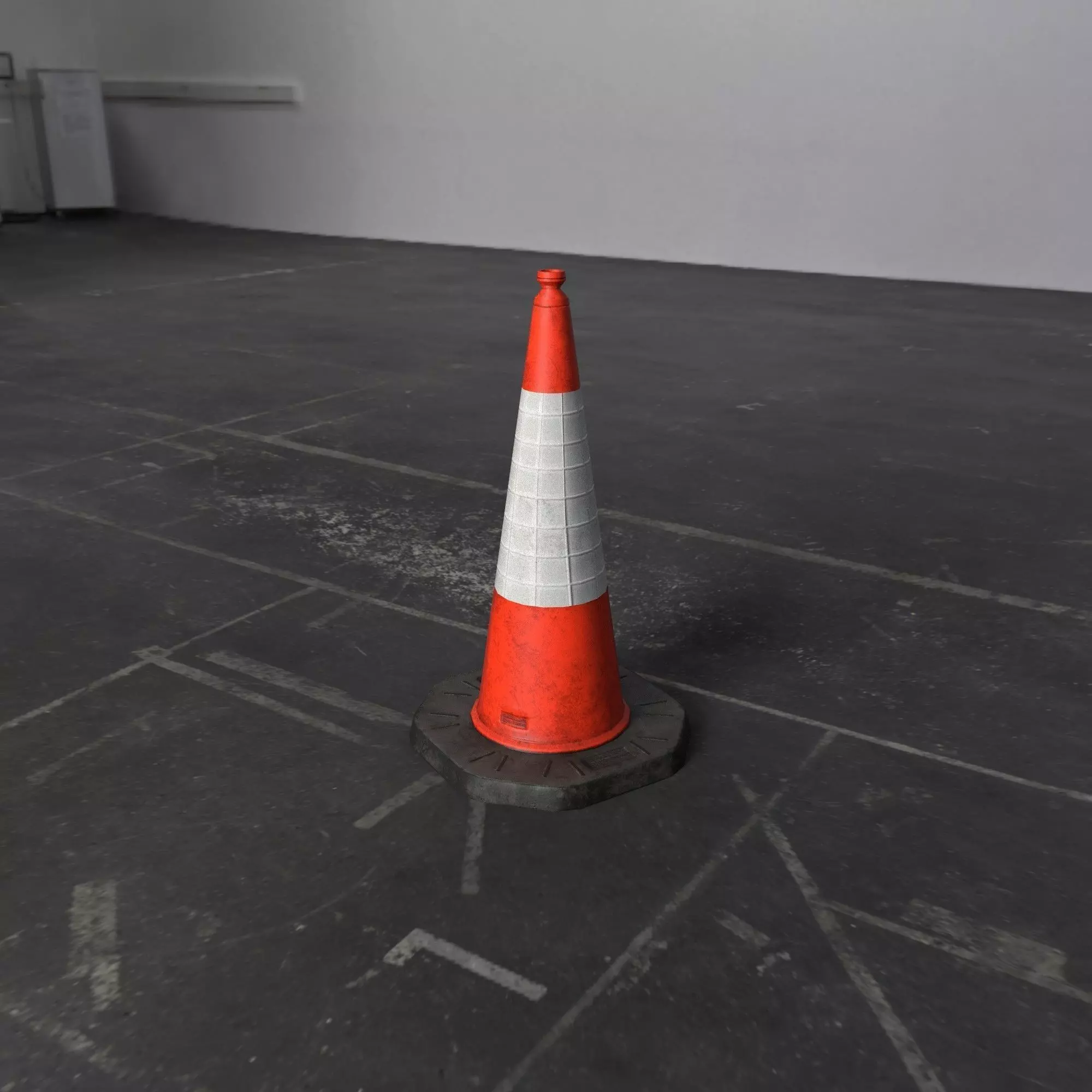 London Street Traffic Cone Low-poly 3D model_0