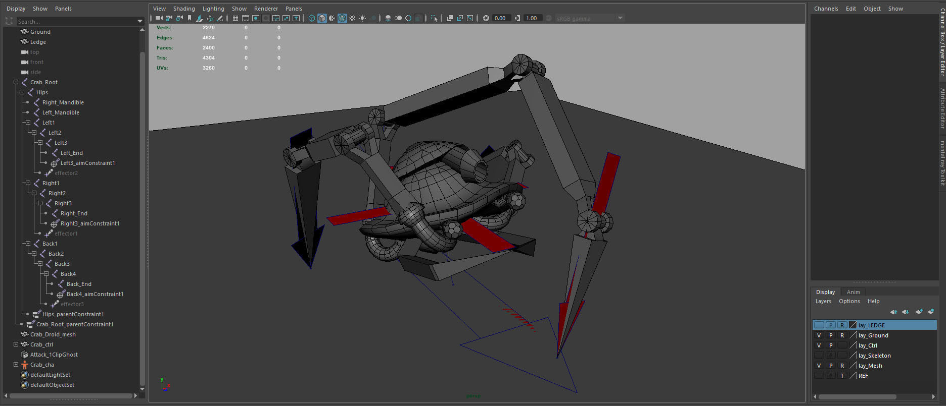 Crab Droid Low-poly 3D model_5