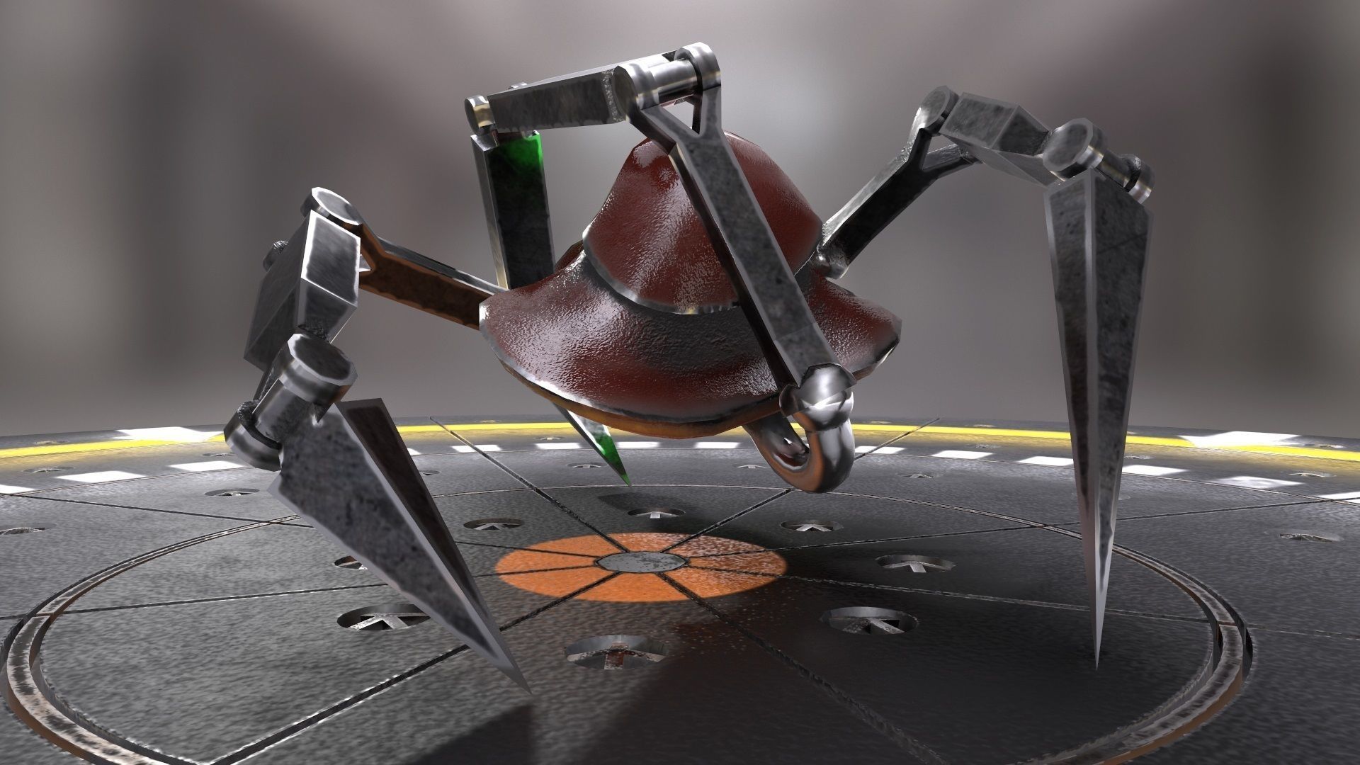 Crab Droid Low-poly 3D model_4