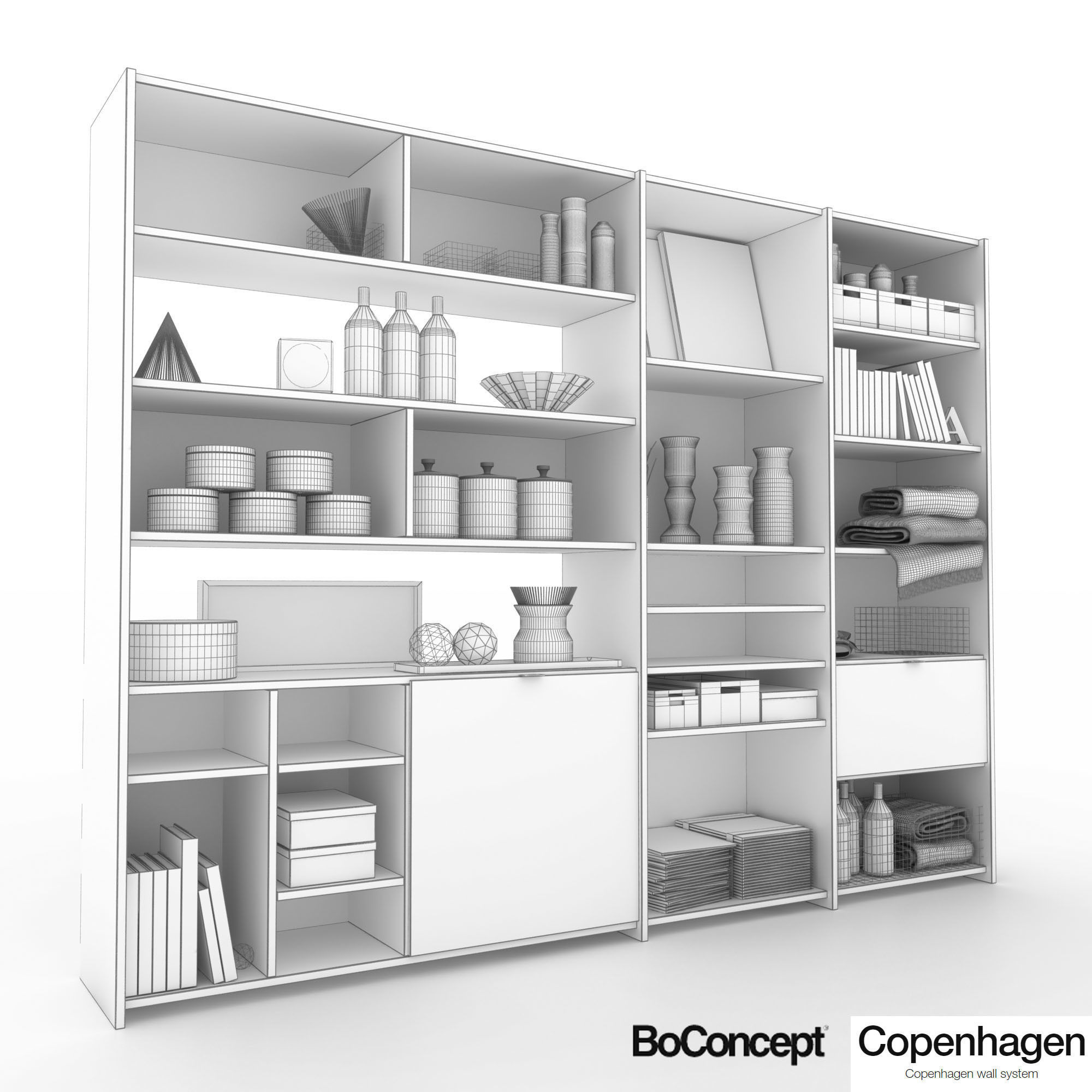 BoConcept Copenhagen shelving 3D model_2