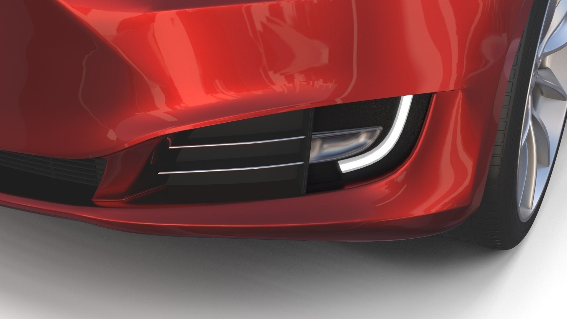 Tesla Model S 2016 Red with interior and chassis 3D model_14