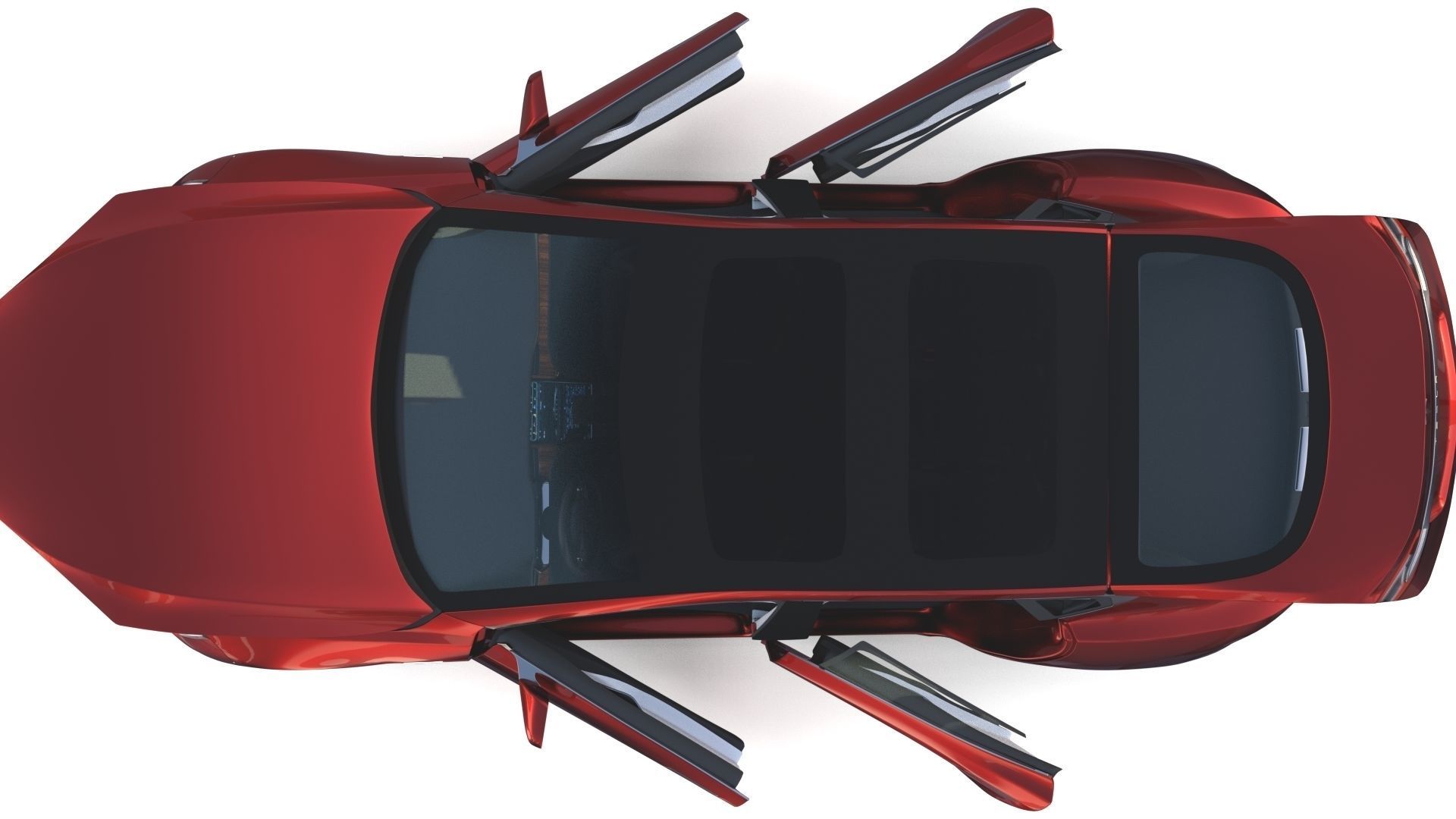 Tesla Model S 2016 Red with interior and chassis 3D model_9