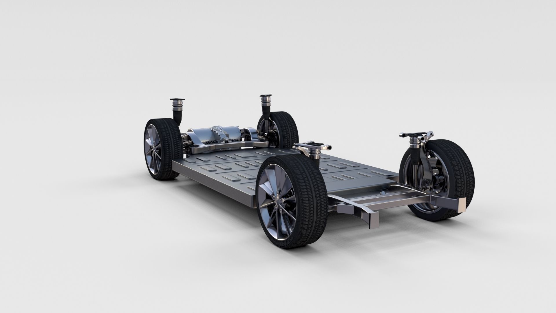 Tesla Model S 2016 Red with interior and chassis 3D model_69