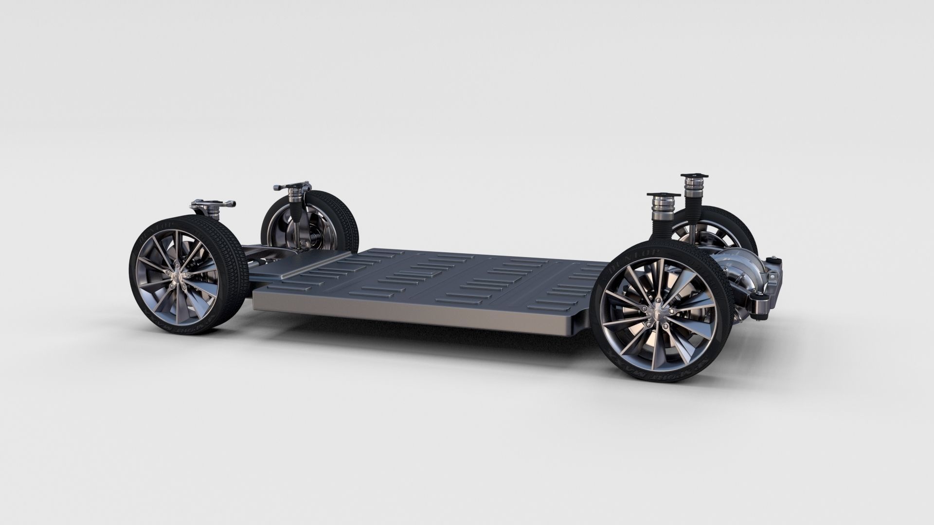 Tesla Model S 2016 Red with interior and chassis 3D model_66