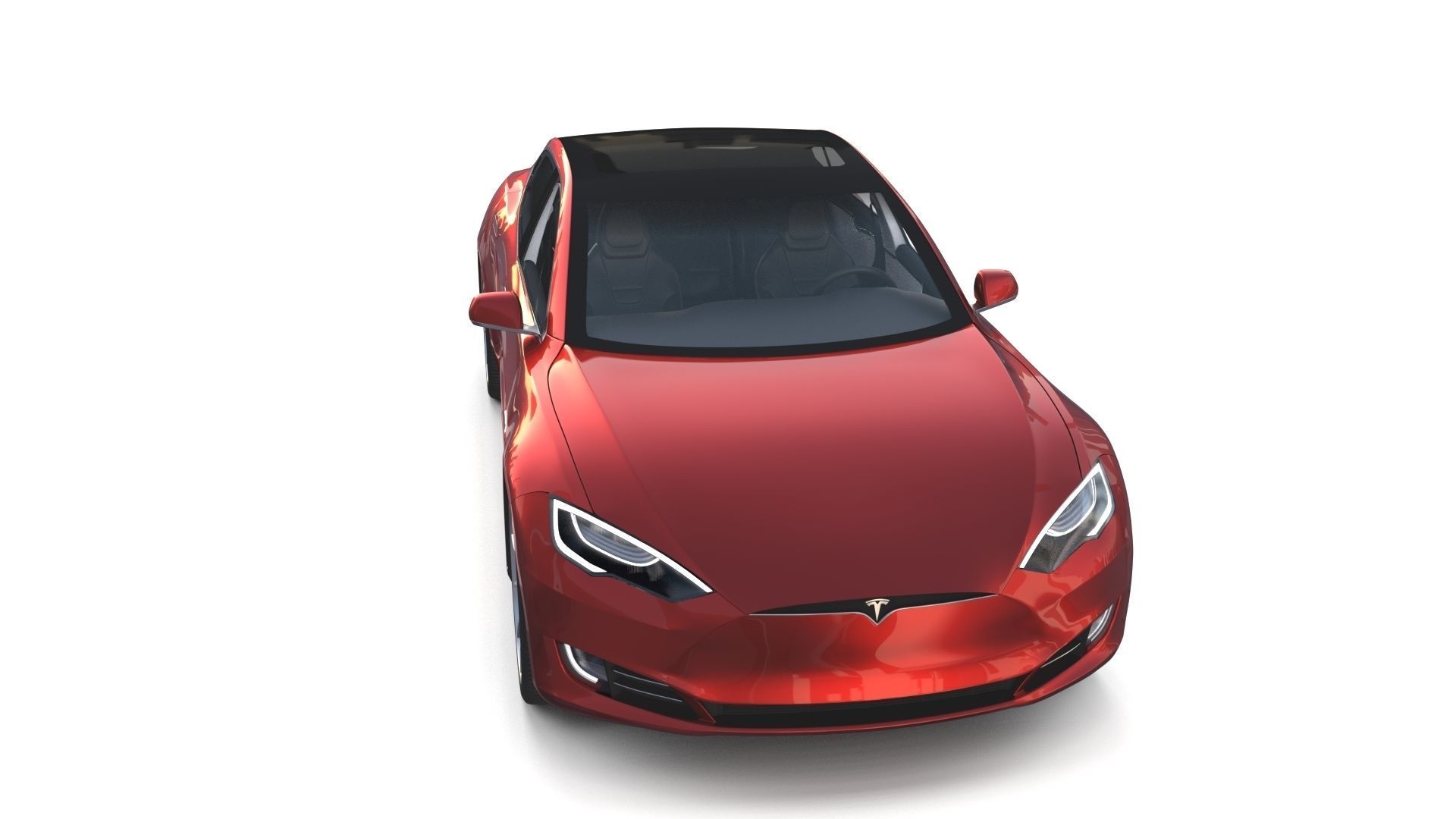 Tesla Model S 2016 Red with interior and chassis 3D model_86