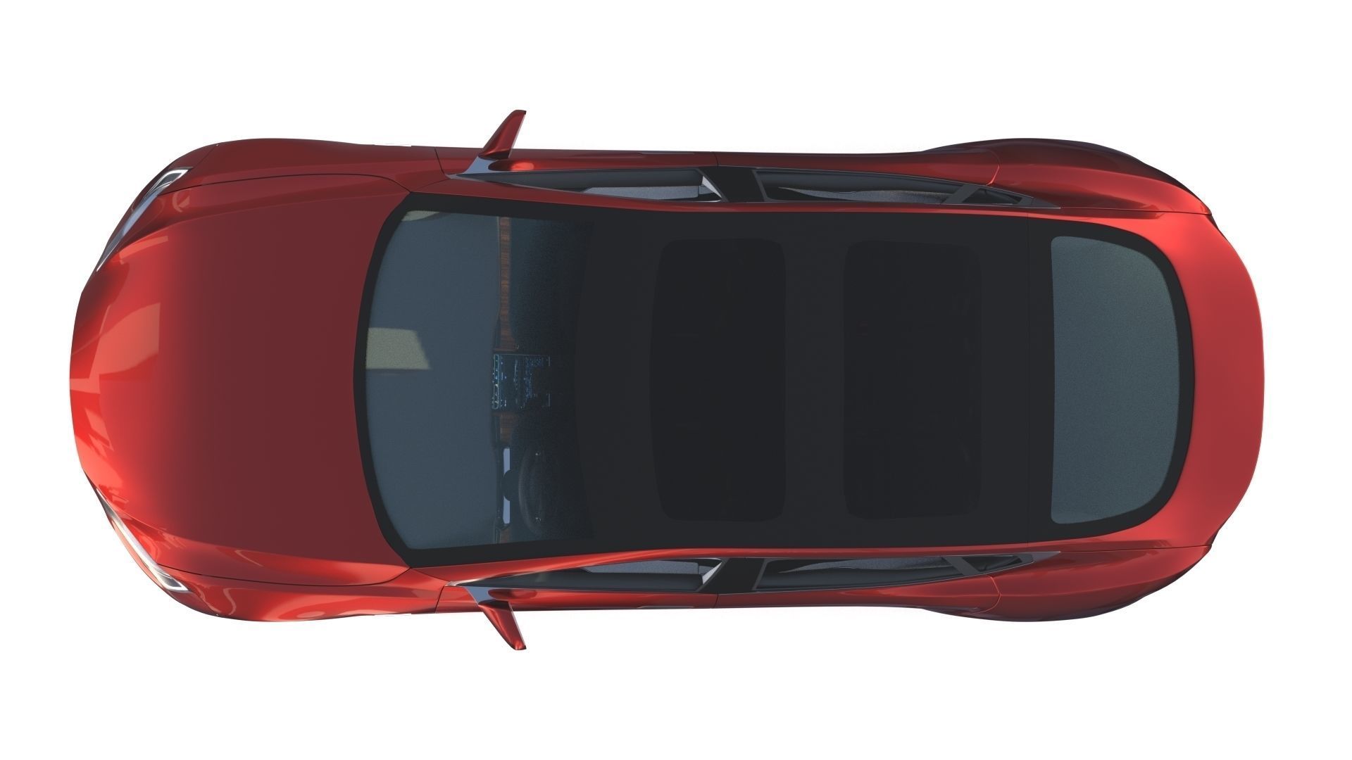Tesla Model S 2016 Red with interior and chassis 3D model_87