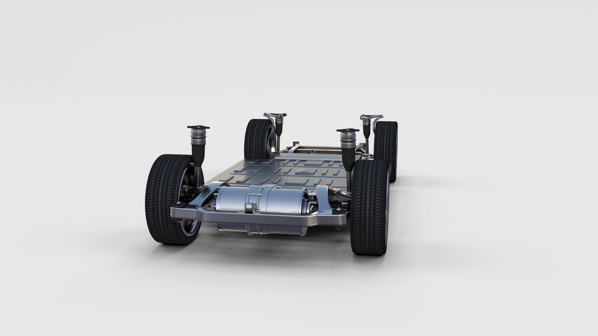 Tesla Model S 2016 Blue with interior and chassis 3D model_6