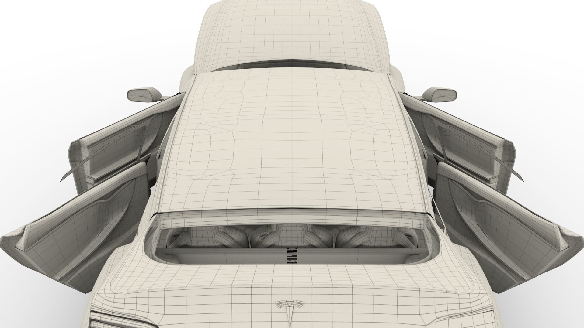 Tesla Model S 2016 Blue with interior and chassis 3D model_94