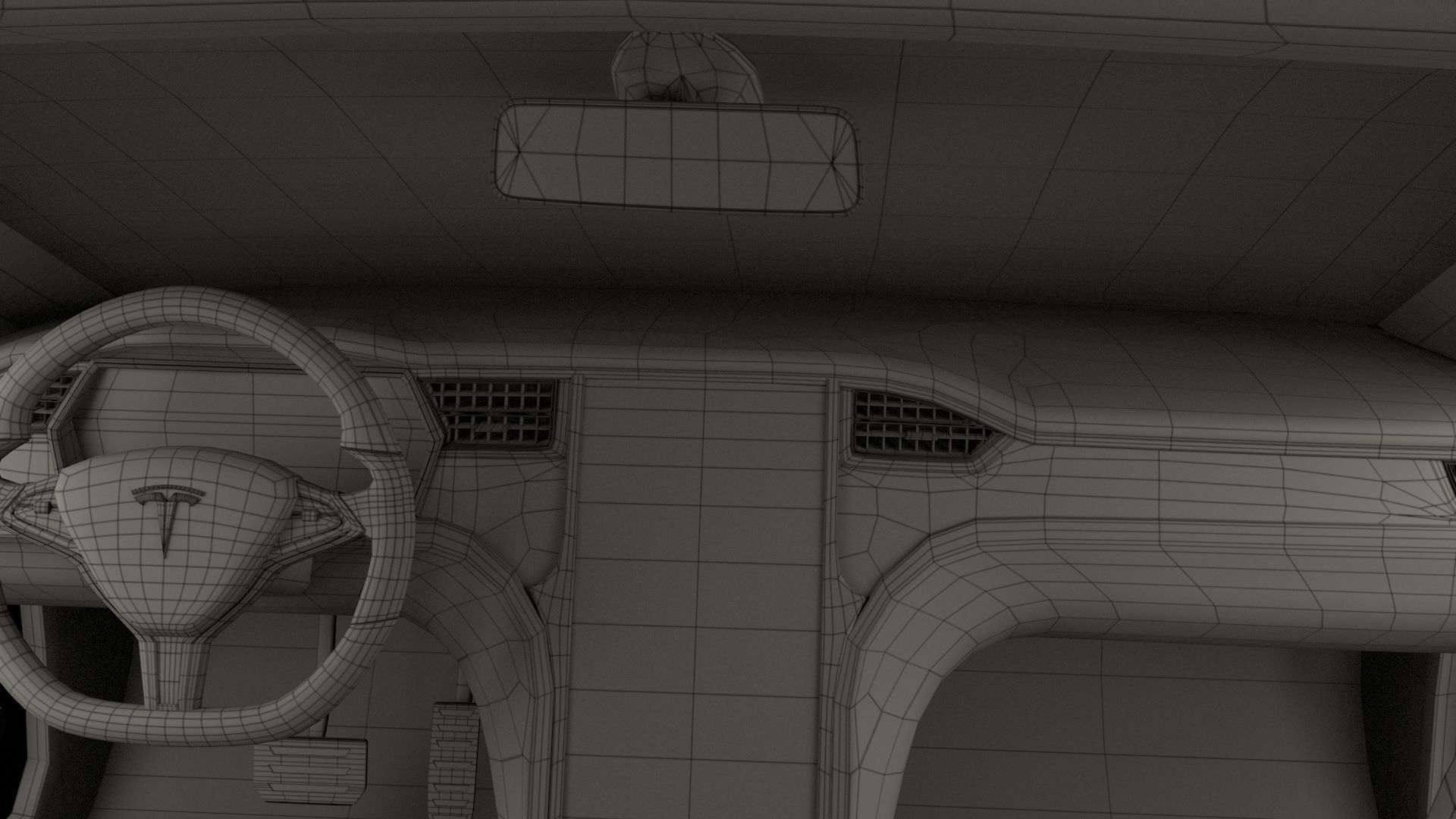 Tesla Model S 2016 Blue with interior and chassis 3D model_102