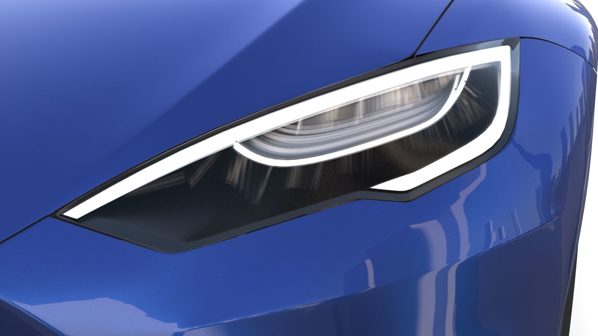 Tesla Model S 2016 Blue with interior and chassis 3D model_31