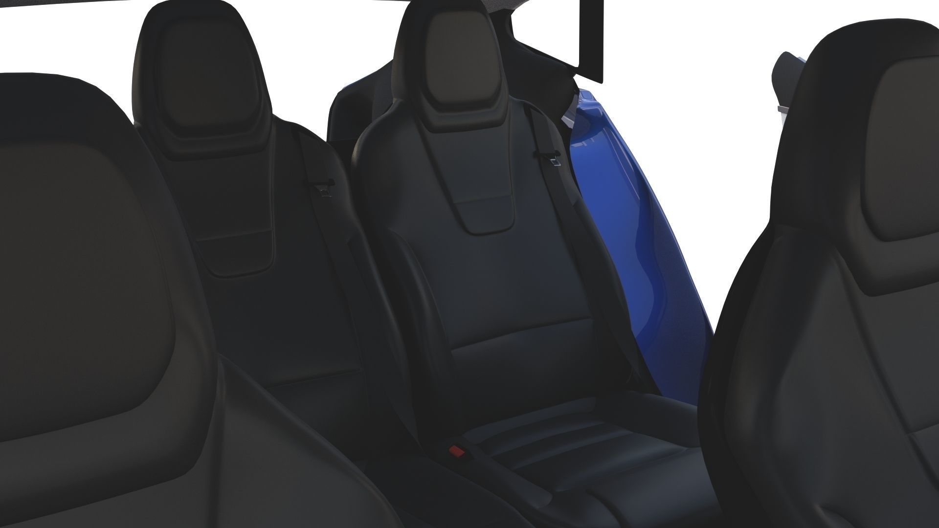 Tesla Model S 2016 Blue with interior and chassis 3D model_53