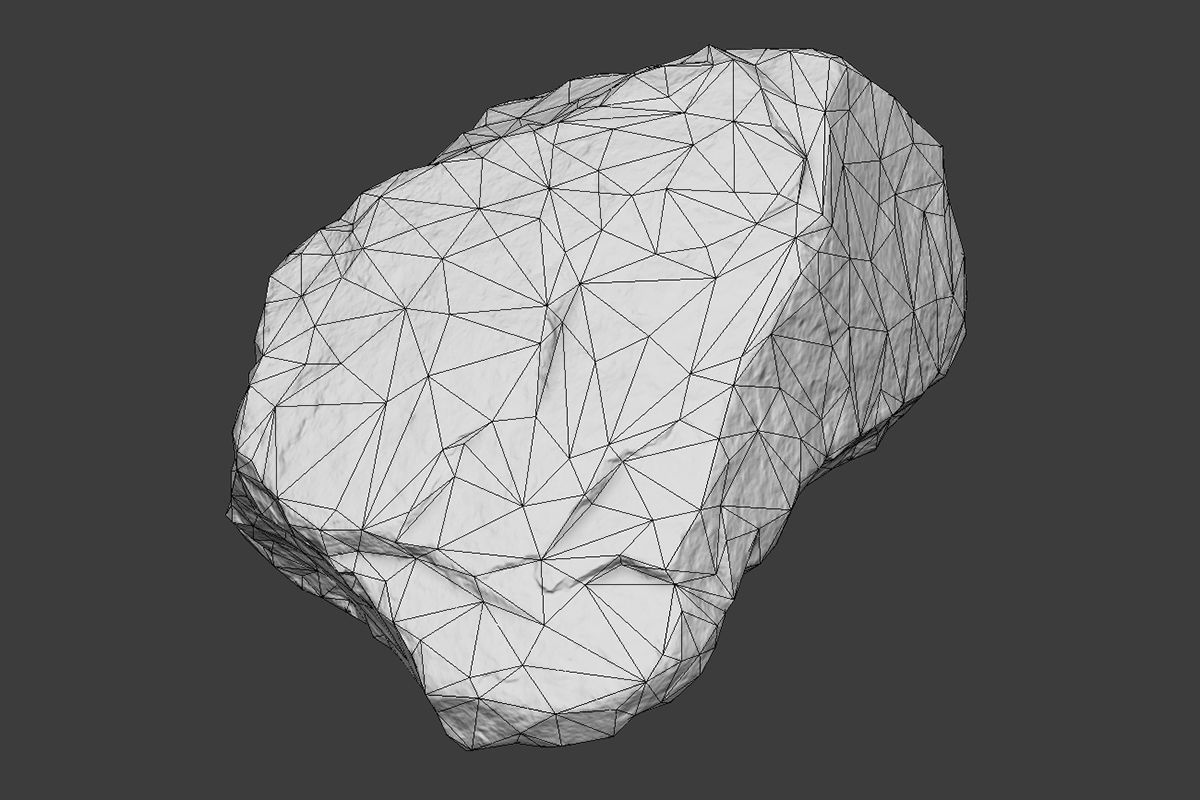 Boulder 2 rock Low-poly 3D model_9