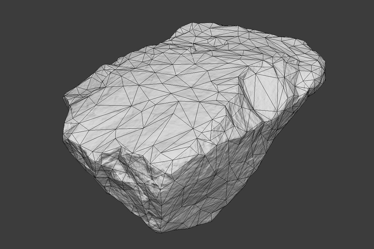 Boulder 2 rock Low-poly 3D model_12