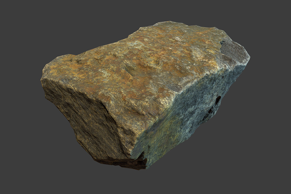 Boulder 2 rock Low-poly 3D model_4