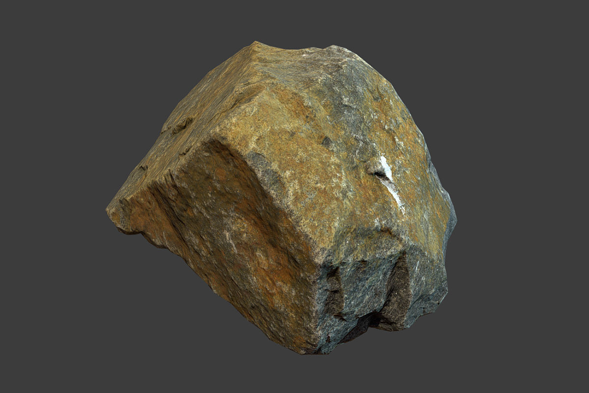 Boulder 2 rock Low-poly 3D model_3