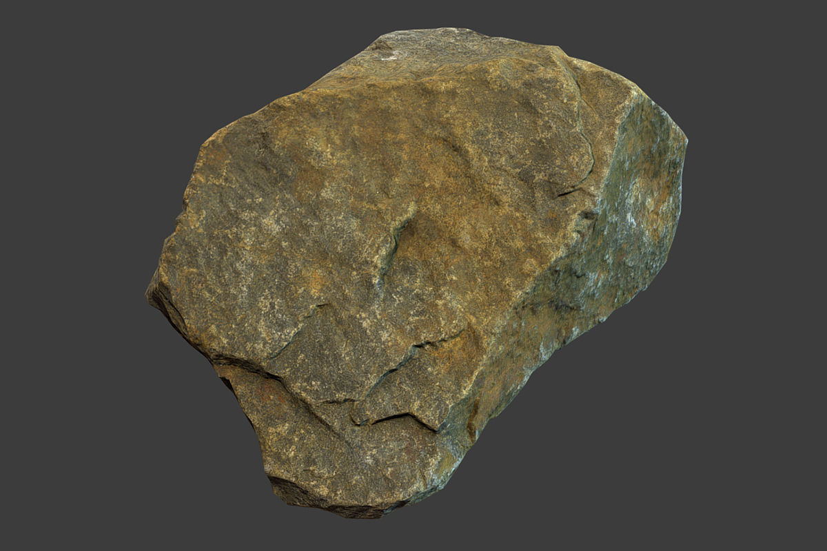Boulder 2 rock Low-poly 3D model_2