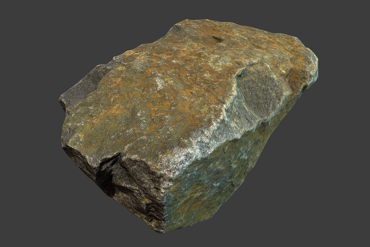 Boulder 2 rock Low-poly 3D model_6