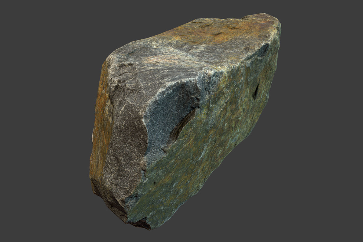 Boulder 2 rock Low-poly 3D model_5