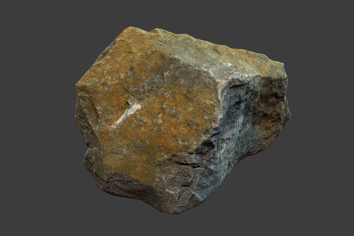 Boulder 2 rock Low-poly 3D model_1
