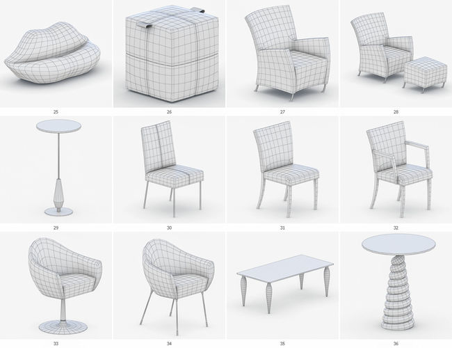 Modern Furniture Vol 2 Low-poly 3D model 7
