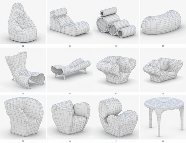 Modern Furniture Vol 2 Low-poly 3D model 3
