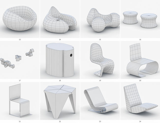 Modern Furniture Vol 2 Low-poly 3D model 5