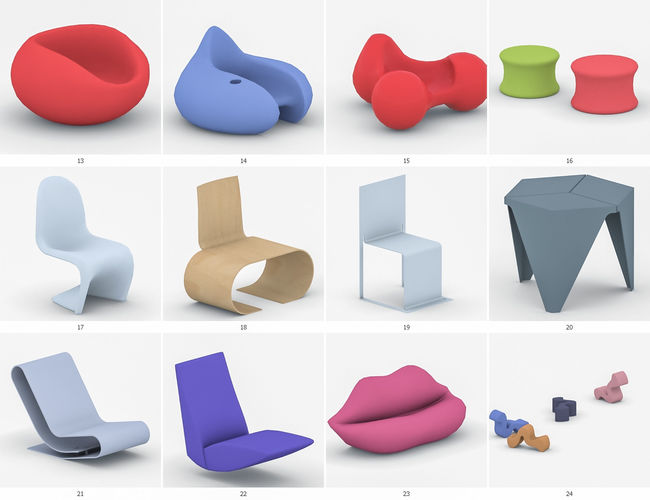 Modern Furniture Vol 2 Low-poly 3D model 4