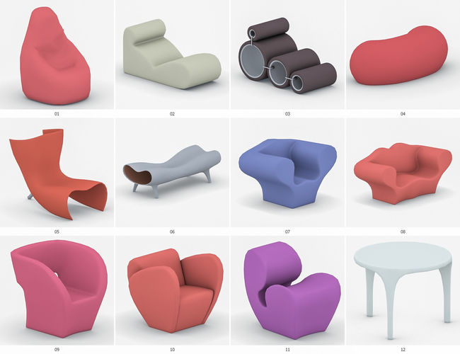 Modern Furniture Vol 2 Low-poly 3D model 2