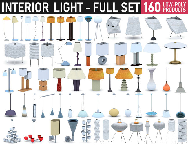 Interior Light Collection Low-poly 3D model