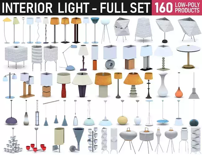 Interior Light Collection Low-poly 3D model