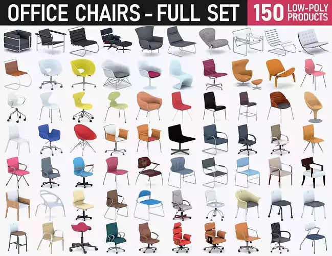 Office Chairs Collection - Full Set