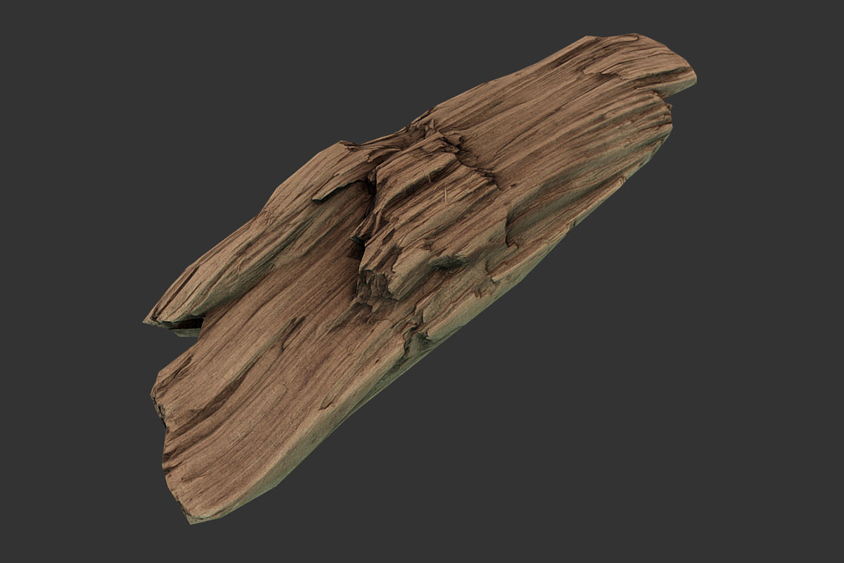 Wooden Plank Debris Low-poly 3D model_3