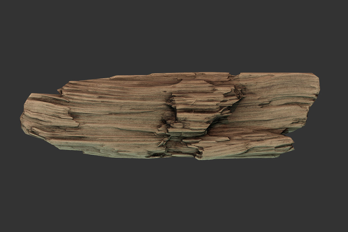 Wooden Plank Debris Low-poly 3D model_6