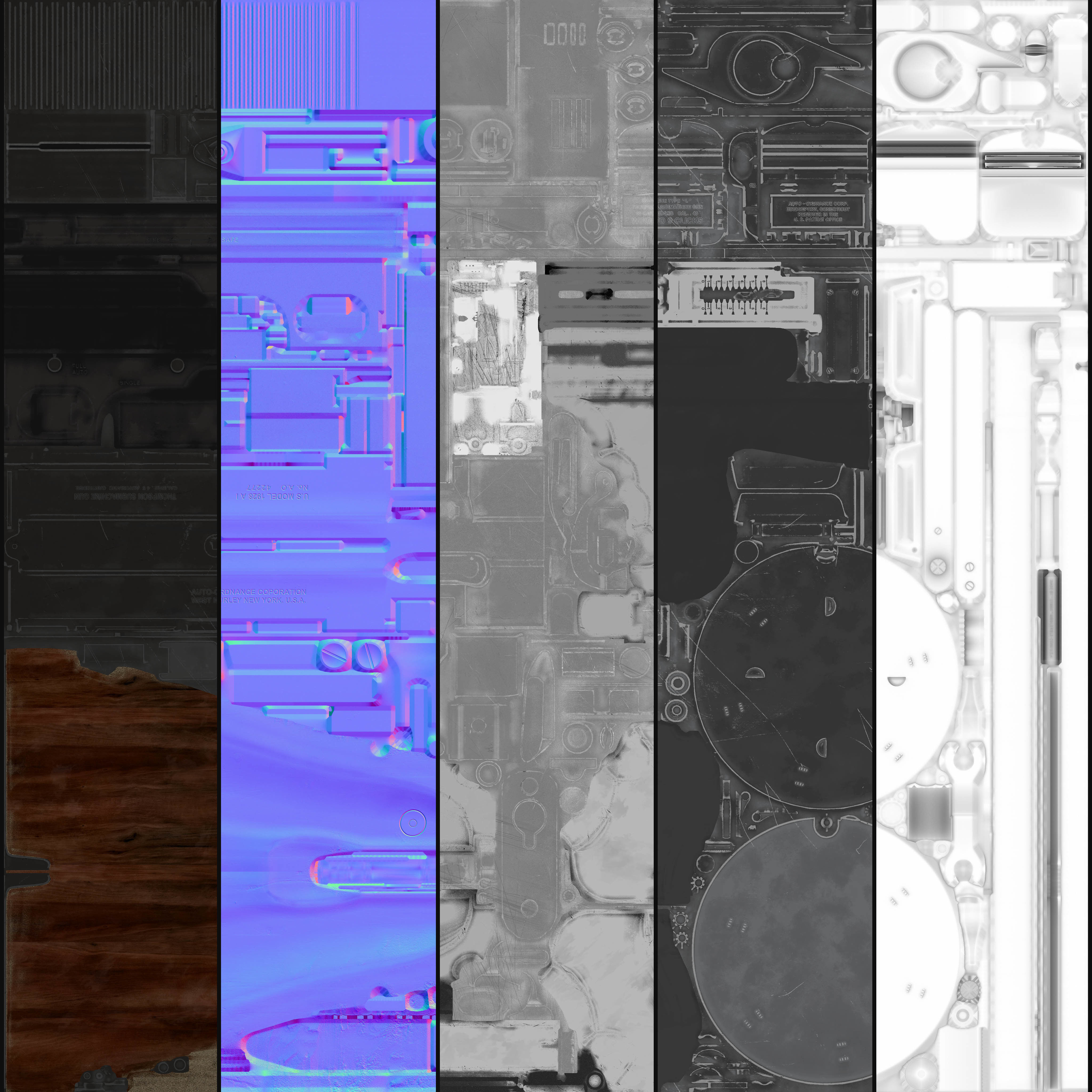 M1928a1 Thompson Low-poly 3D model_17