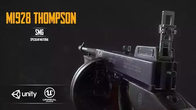 M1928a1 Thompson Low-poly 3D model