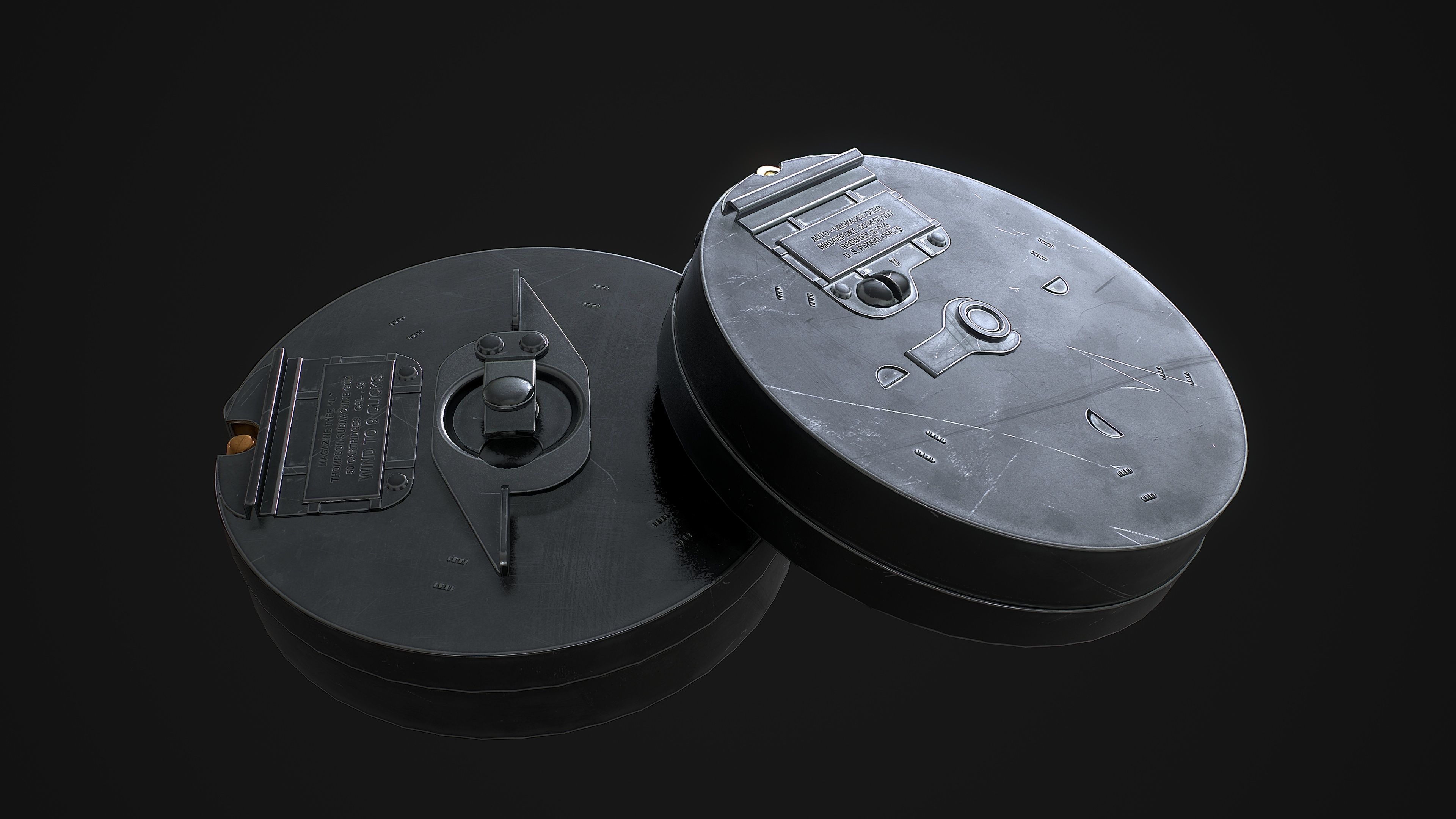 M1928a1 Thompson Low-poly 3D model_15