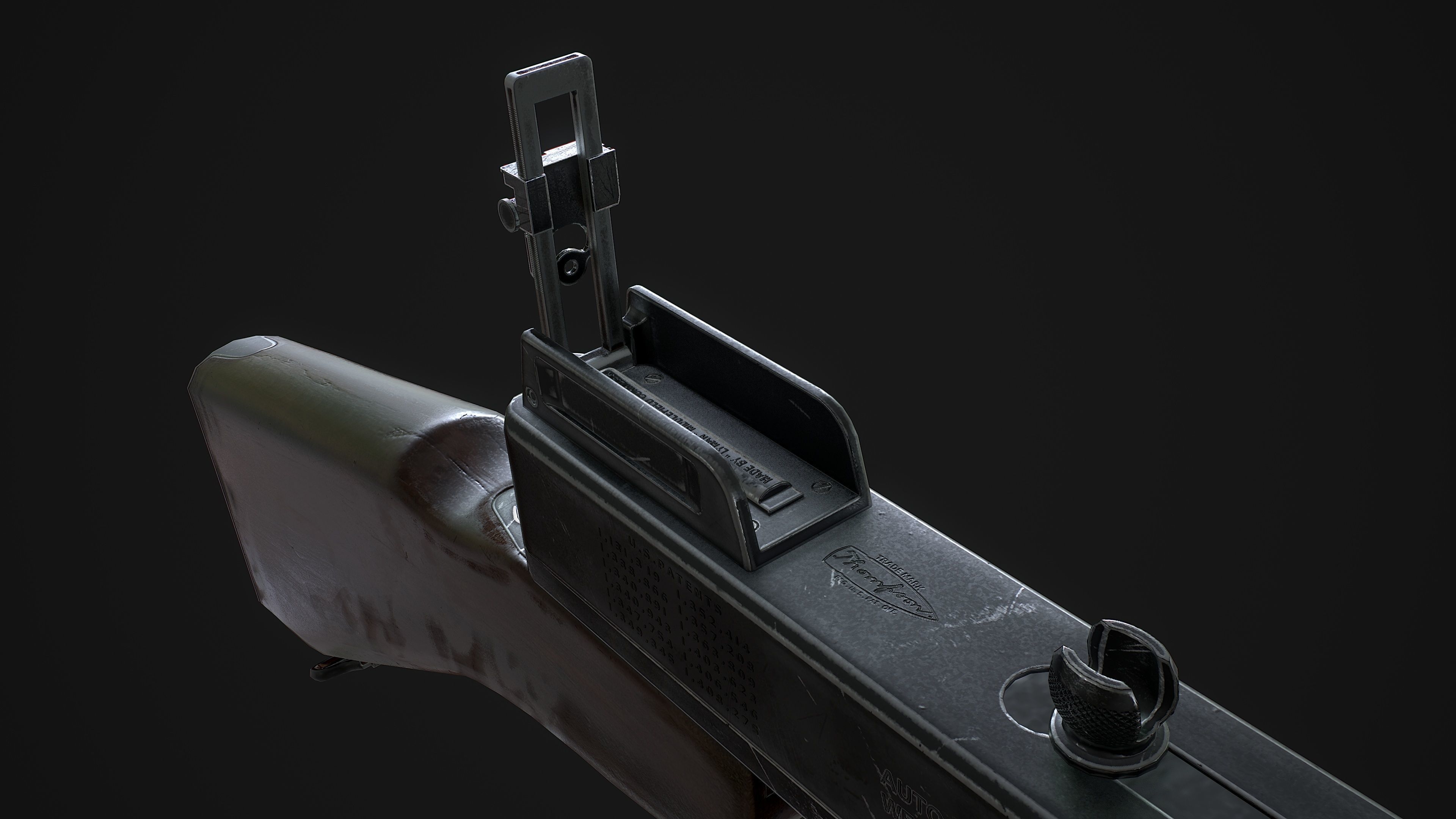 M1928a1 Thompson Low-poly 3D model_10