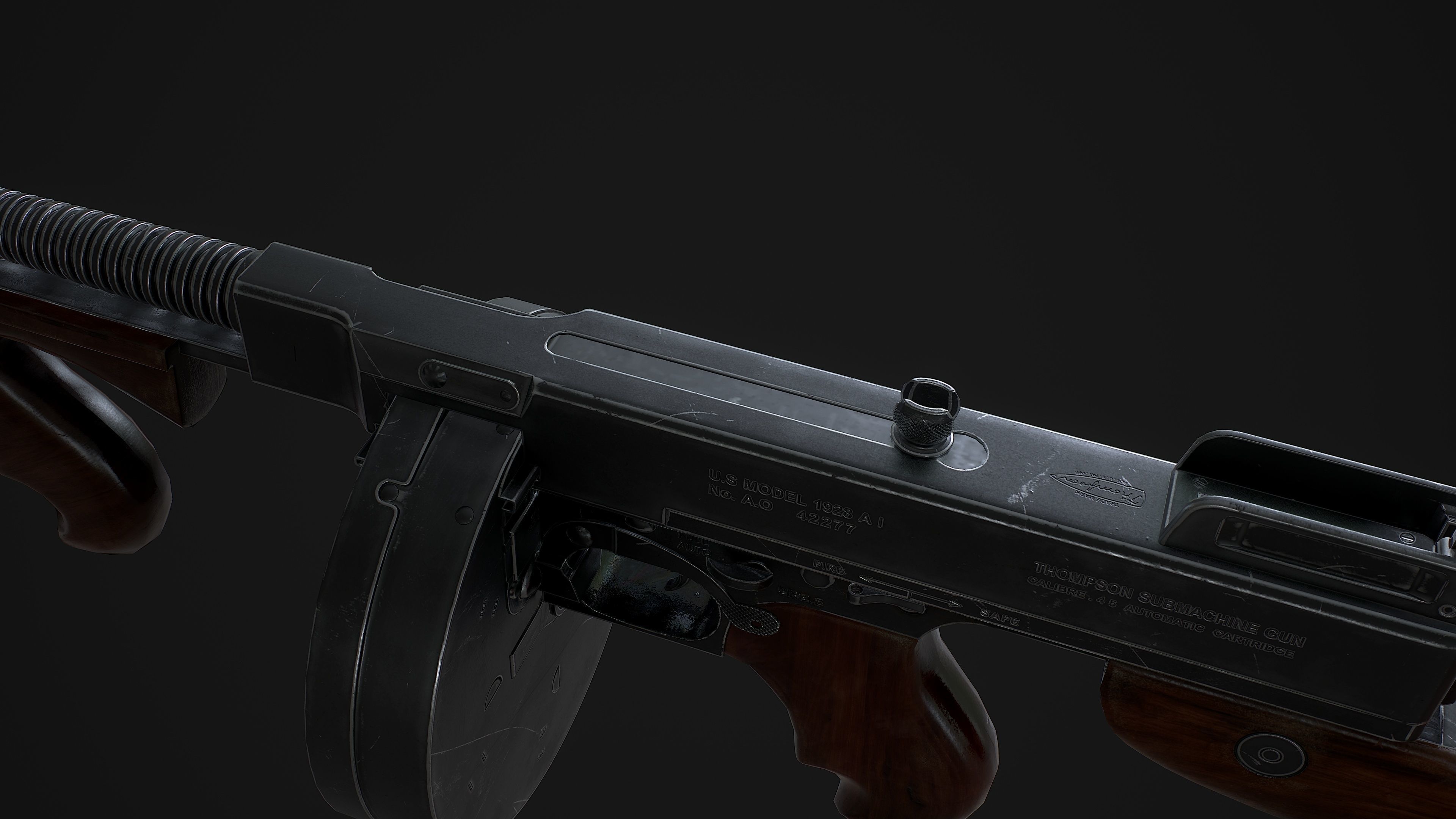 M1928a1 Thompson Low-poly 3D model_14