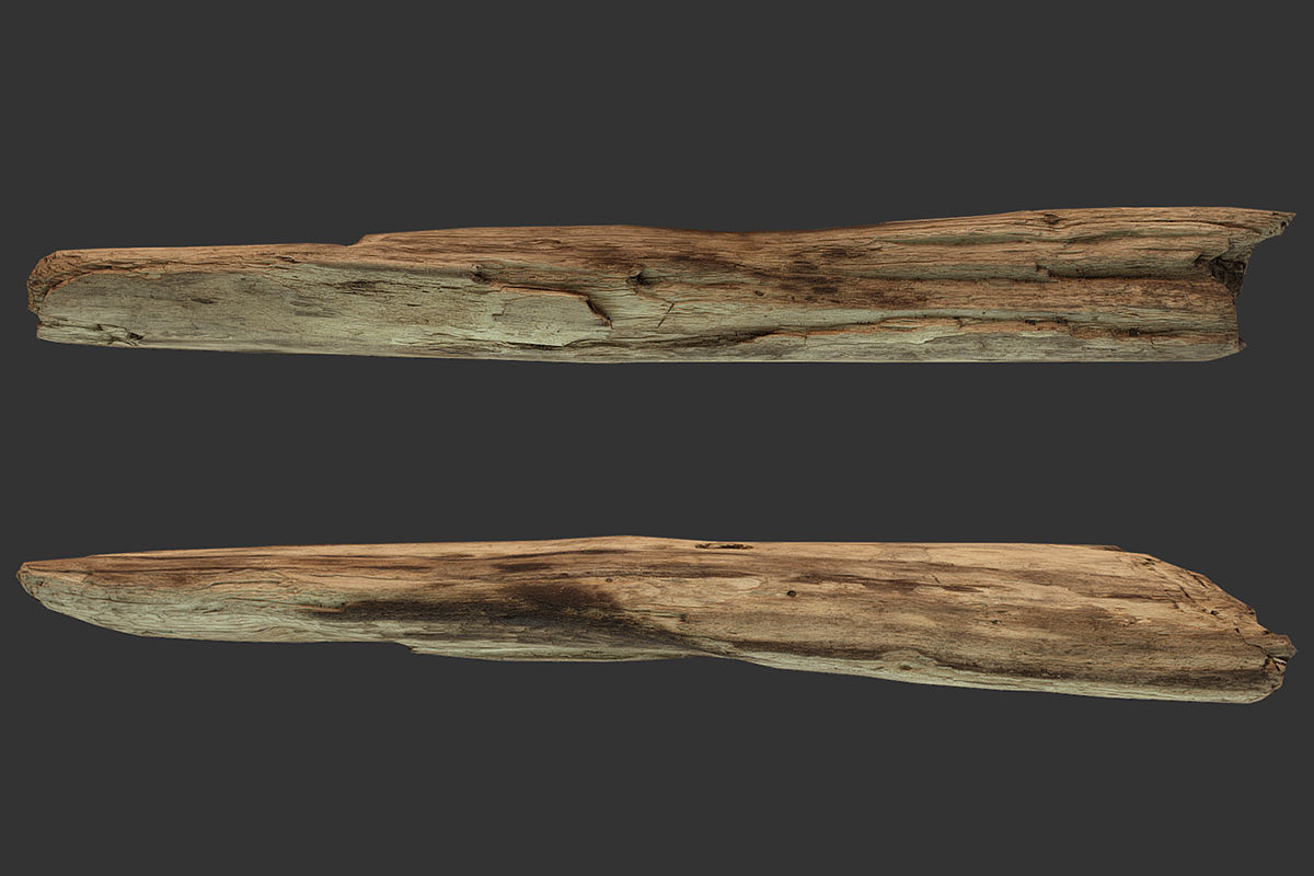 Broken Wood Plank Low-poly 3D model_2