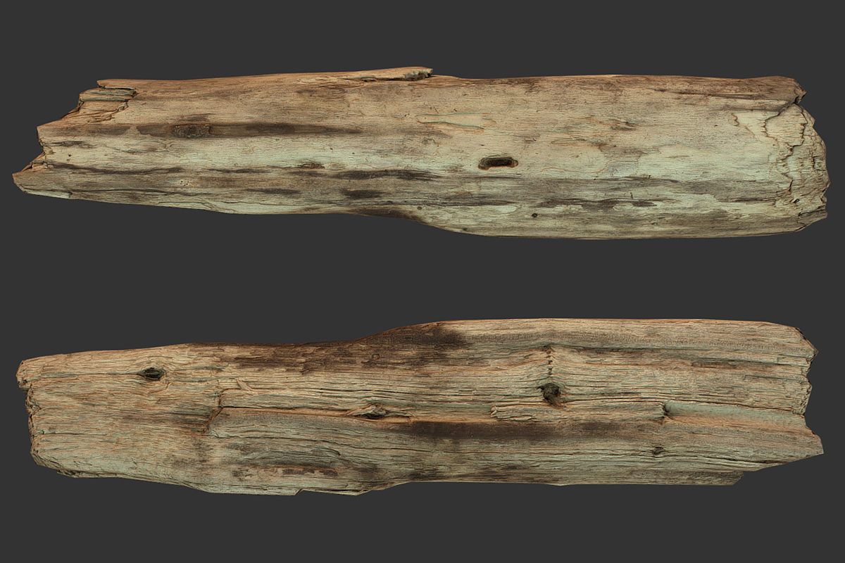 Broken Wood Plank Low-poly 3D model_1