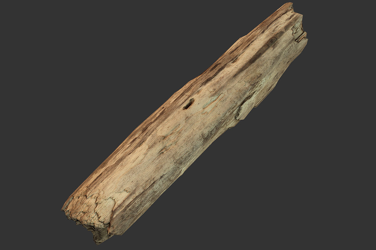 Broken Wood Plank Low-poly 3D model_6