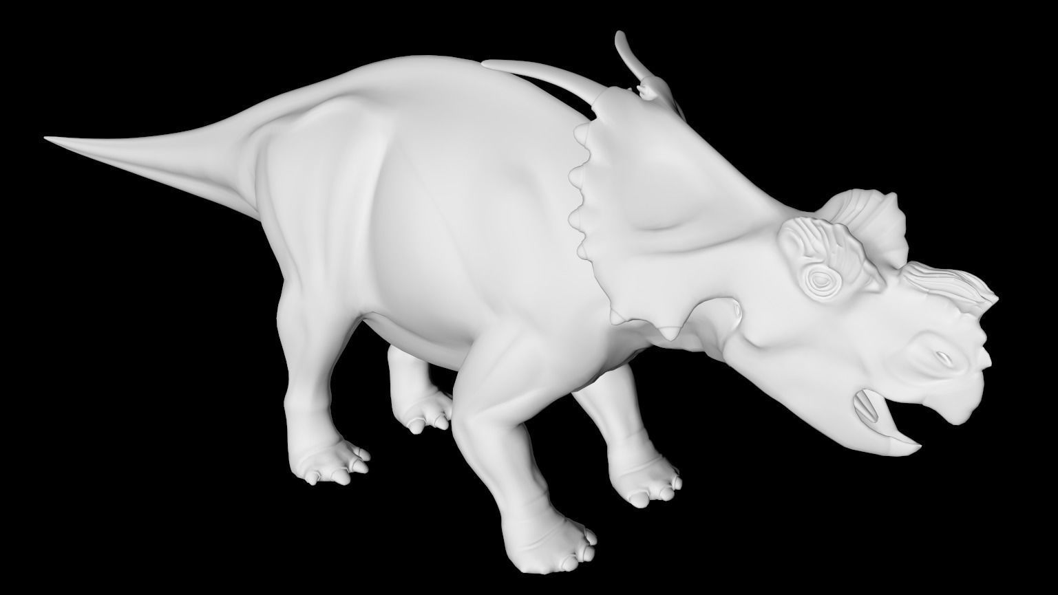 Low Poly Achelousaurus Dinosaur Low-poly 3D model_1