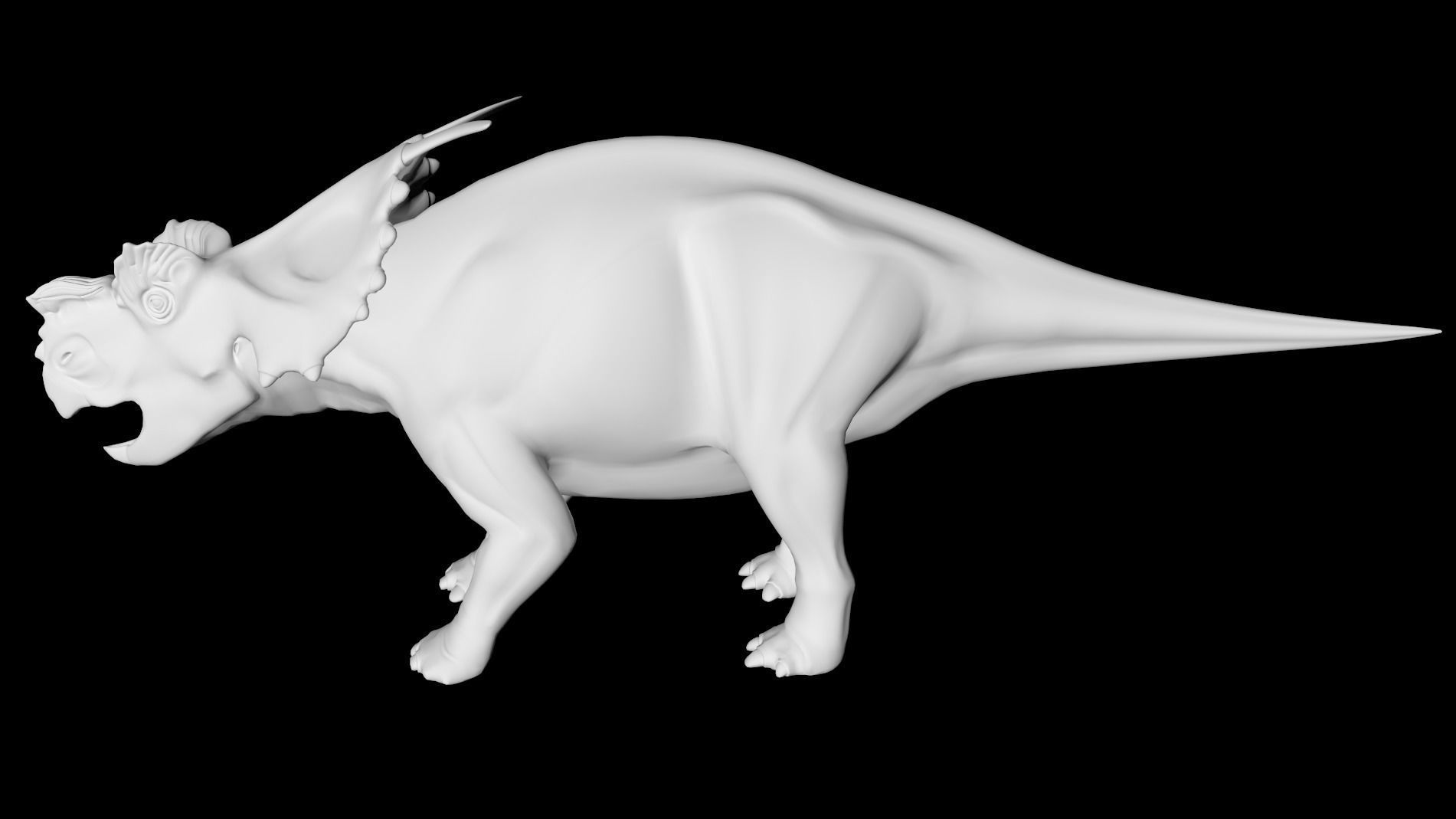 Low Poly Achelousaurus Dinosaur Low-poly 3D model_2